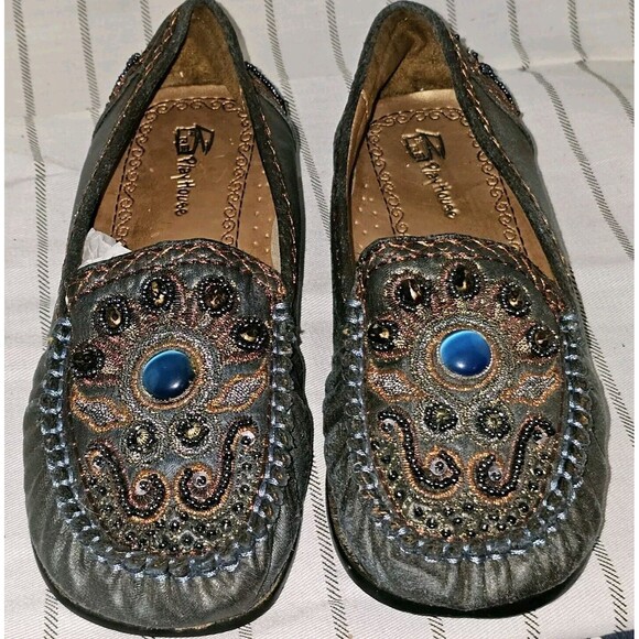 Play House Sequin Beaded Clogs Mules Flats Shoes Women's Size 4 - Picture 1 of 10